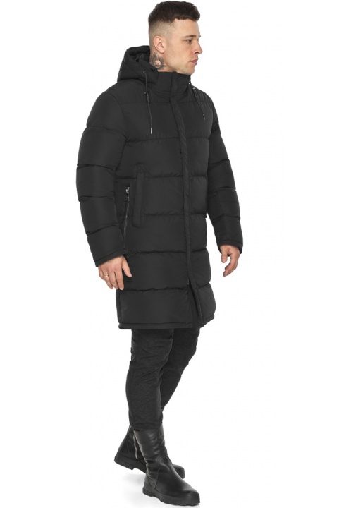Чоловіча чорна куртка на зиму зі знімним капюшоном модель 49609 Braggart "Dress Code" фото 1