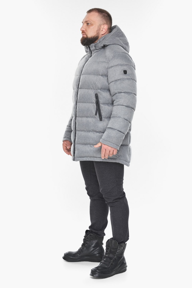 Мужская зимняя куртка цвет серый меланж модель 63566 Braggart "Aggressive" фото 3