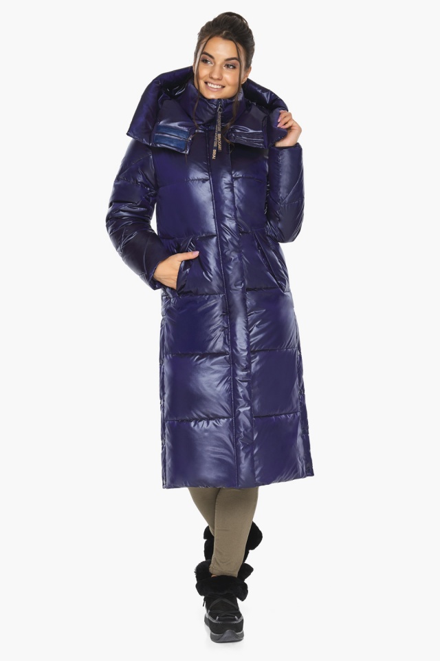 Зимняя светло-синяя куртка женская с воротником модель 41565 Braggart "Angel's Fluff" фото 2