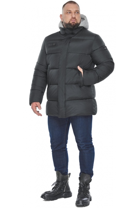 Графитовая мужская курточка с мягким капюшоном модель 64550 Braggart "Aggressive" фото 1