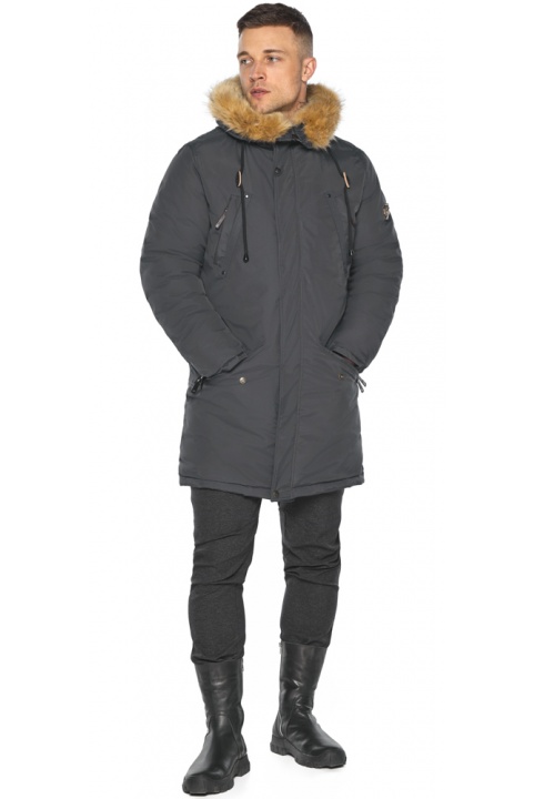 Куртка – воздуховик зимний свободного силуэта мужской графитовый модель 30618 Braggart "Angel's Fluff Man" фото 1