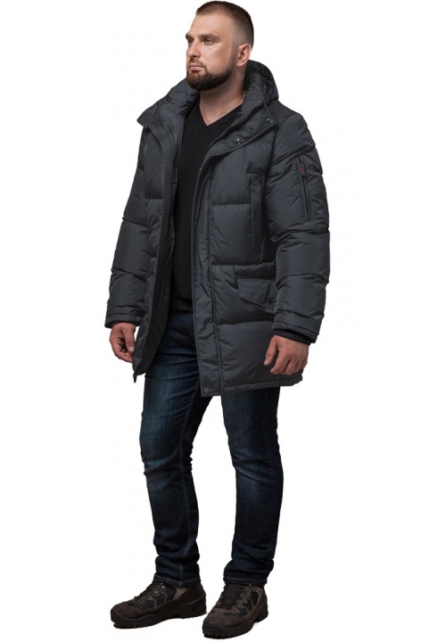 Оригинальная куртка мужская графитовая зимняя модель 27055 Braggart "Dress Code" фото 1