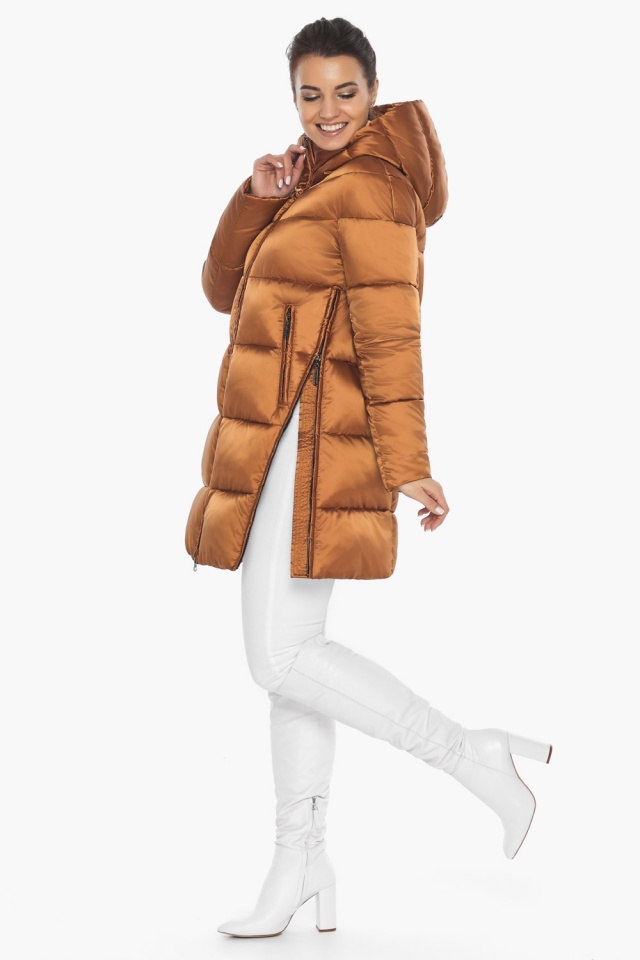 Женская куртка на двухзамковой молнии зимняя цвет сиена модель 51120 Braggart "Angel's Fluff" фото 2