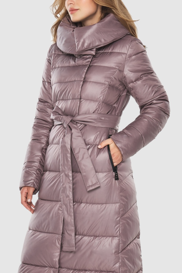 Пудровая женская куртка на молнии и кнопках модель 60015  фото 9
