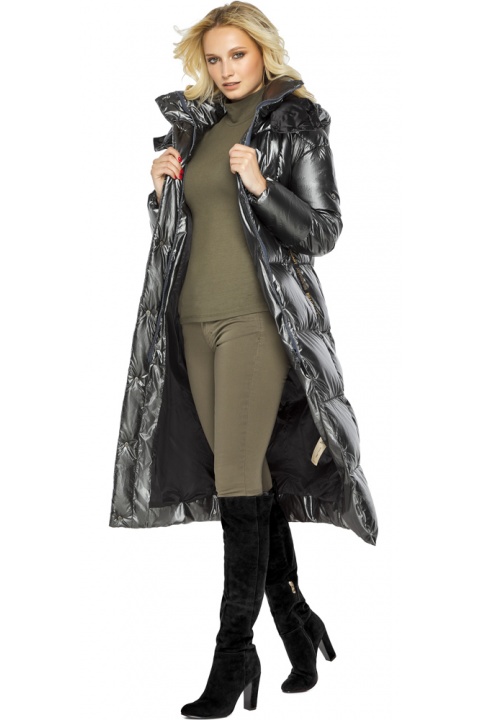 Женская куртка с карманами цвет темное серебро модель 42830 Braggart "Angel's Fluff" фото 1