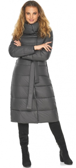 Удлинённая серая 1 женская куртка модель 60015  фото 1