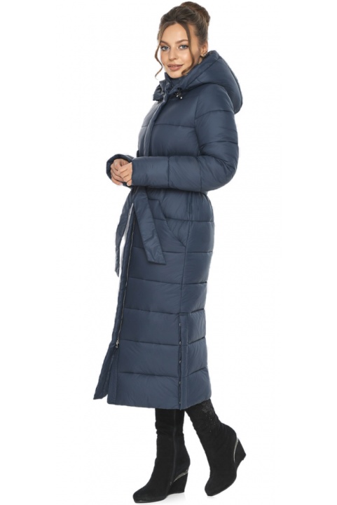 Жіноча курточка з вітрозахисною планкою синя модель 21207 Ajento фото 1