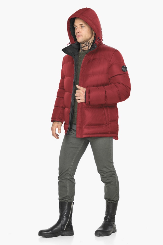 Куртка бордовая мужская зимняя с карманами модель 51999 Braggart "Aggressive" фото 3
