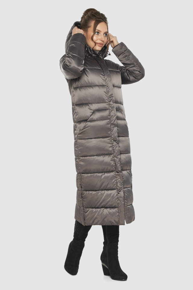 Женская капучиновая куртка, подчёркивающая фигуру, модель 21207 Ajento фото 4