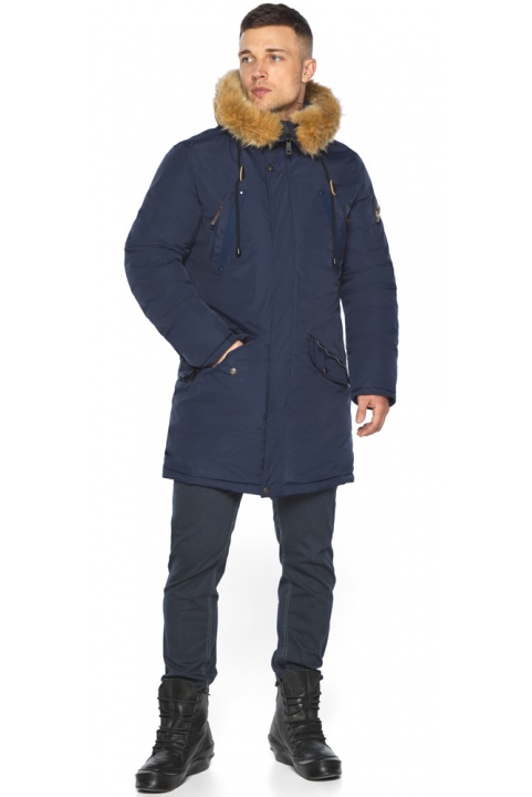 Куртка – воздуховик тёмно-синий мужской на зиму удобный модель 30618 Braggart "Angel's Fluff Man" фото 1