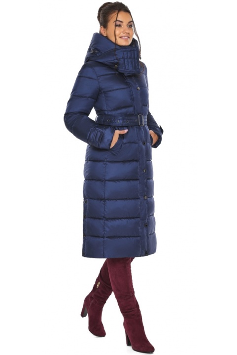 Зимняя куртка женская сапфировая с поясом модель 43110 Braggart "Angel's Fluff" фото 1