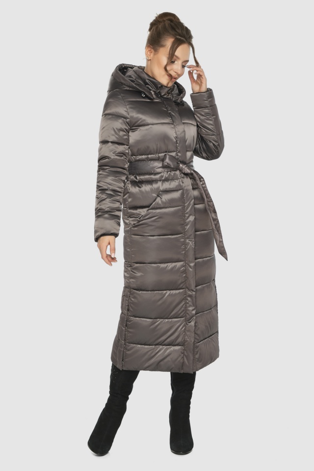 Женская капучиновая куртка, подчёркивающая фигуру, модель 21207 Ajento фото 7