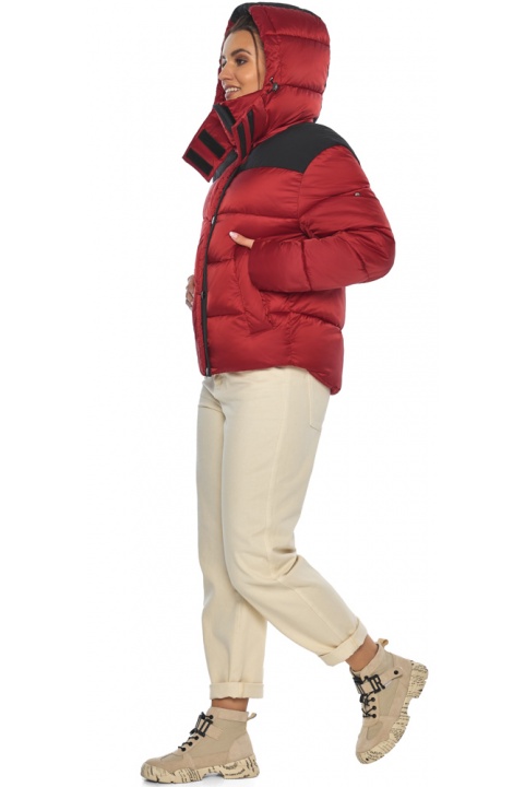 Рубиновая куртка с воротником подростковая зимняя модель 57520 Braggart "Angel's Fluff" фото 1