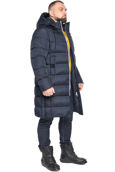 Зимняя куртка мужская лаконичная тёмно-синего цвета модель 63518 Braggart "Dress Code" фото 1