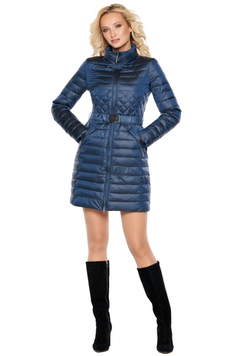 Женская куртка осенне-весенняя модная цвет темная лазурь модель 39002 Braggart "Angel's Fluff" фото 1