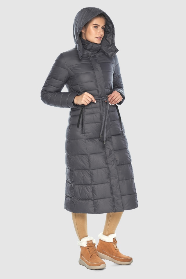 Куртка сіра осінньо-весняна жіноча приталеного силуету модель 21375 Ajento фото 2