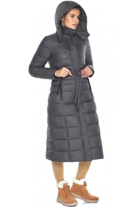 Куртка серая осенне-весенняя женская приталенного силуэта модель 21375 Ajento фото 1
