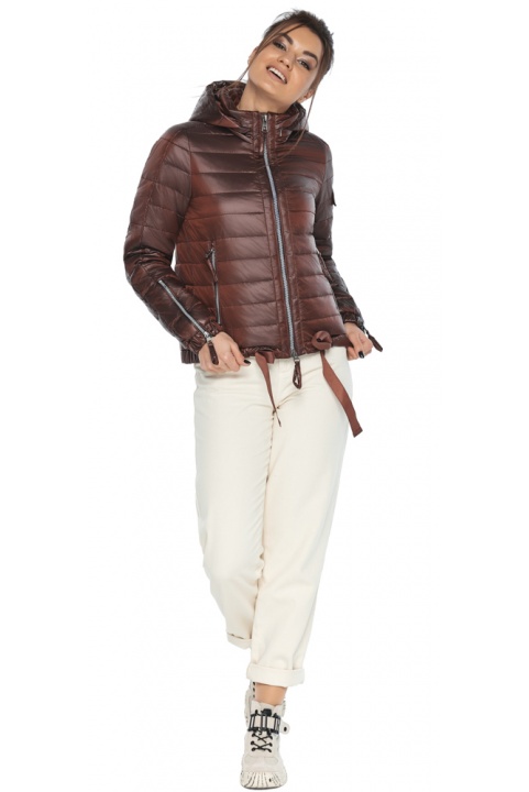 Практичная куртка женская осенне-весенняя каштановая модель 62574 Braggart "Angel's Fluff" фото 1