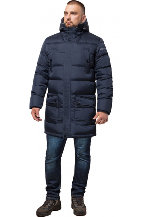 Темно-синяя куртка зимняя мужская теплая модель 32045 Braggart "Dress Code" фото 1