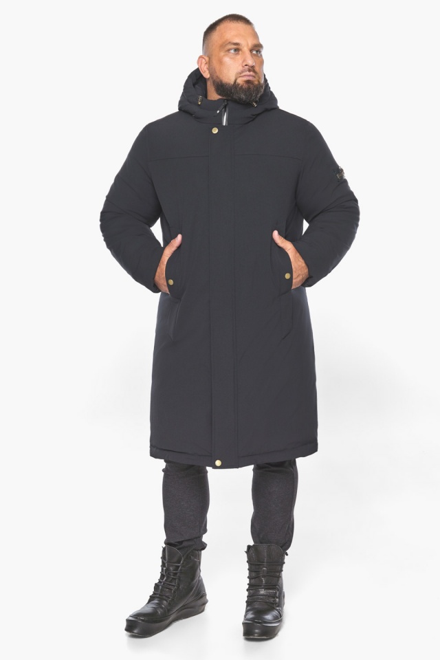 Мужская зимняя удлинённая куртка цвета графита модель 15318 Braggart "Arctic" фото 3