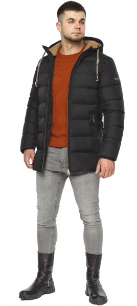 Зимняя мужская качественная курточка в чёрном цвете модель 63537 Braggart "Aggressive" фото 1