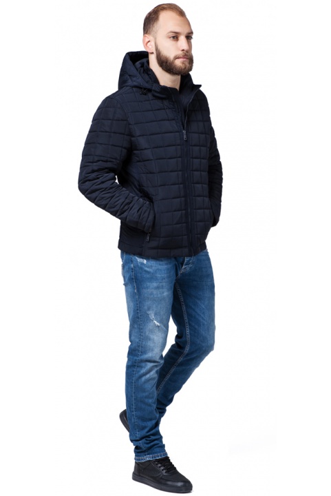 Модная осенне-весенняя куртка мужская тёмно-синяя модель 2475 Braggart "Evolution" фото 1