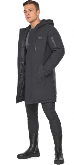 Куртка – воздуховик цвета графита мужской зимний модель 38012 Braggart "Angel's Fluff Man" фото 1
