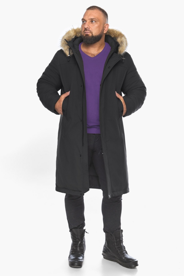 Куртка износостойкая мужская зимняя чёрная модель 58013 Braggart "Arctic" фото 3