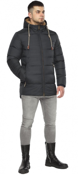 Мужская зимняя курточка с манжетами цвет графит модель 63537 Braggart "Aggressive" фото 1