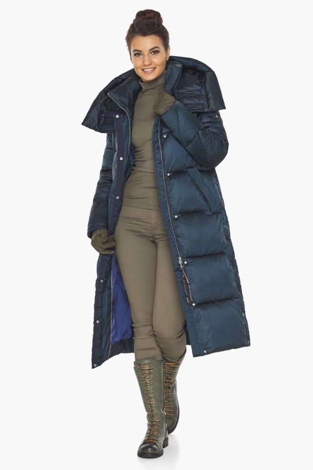 Тёплая синяя куртка женская зимняя модель 41565 Braggart "Angel's Fluff" фото 2