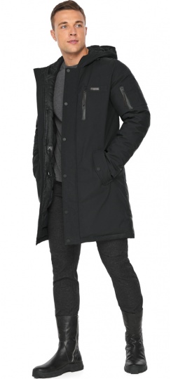 Куртка – воздуховик зимний чёрный мужской модель 38012 Braggart "Angel's Fluff Man" фото 1