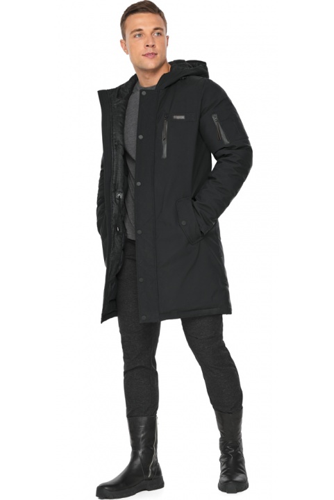 Куртка – воздуховик зимний чёрный мужской модель 38012 Braggart "Angel's Fluff Man" фото 1