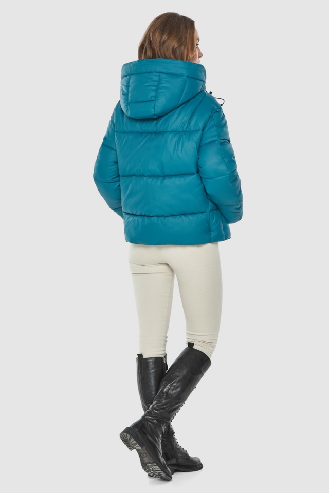 Куртка женская аквамариновая уютная для весны модель 60085  фото 8