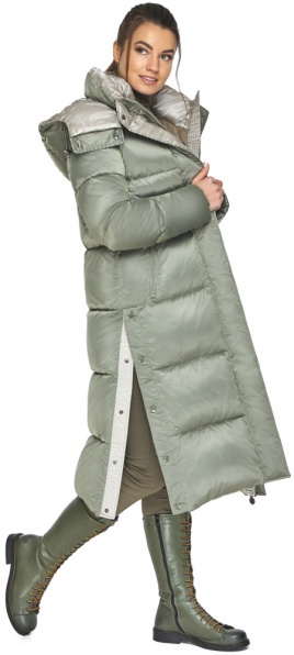 Нефритова жіноча куртка з розрізами на кнопках модель 53570 Braggart "Angel's Fluff" фото 1