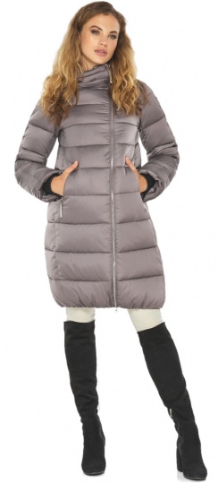 Женская пудровая куртка с зауженным низом осенняя модель 60048  фото 1