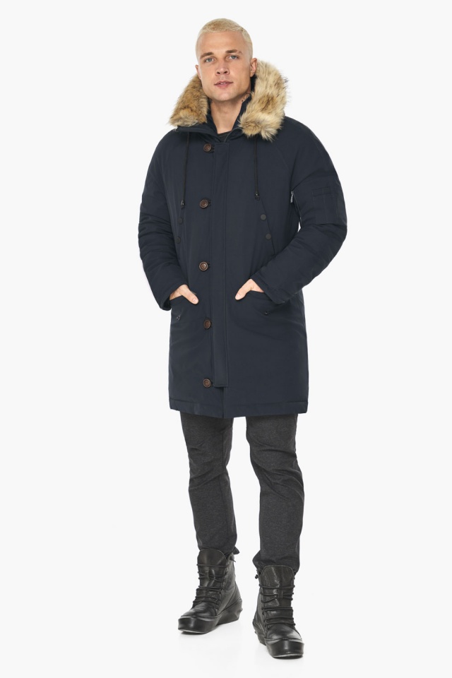 Трендовая серо-синяя мужская куртка для зимы модель 41255 Braggart "Arctic" фото 2