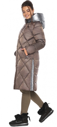 Куртка женская зимняя со стёжкой ромбами цвет сепия модель 46510  Braggart "Angel's Fluff" фото 1
