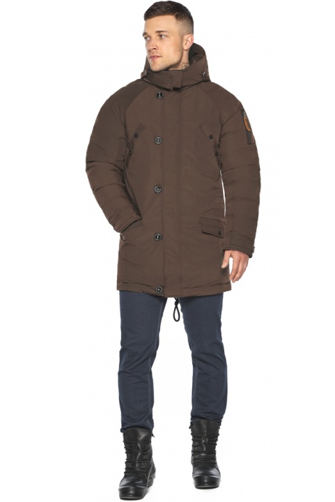 Куртка – воздуховик коричневый утеплённый мужской зимний модель 30707 Braggart "Angel's Fluff Man" фото 1