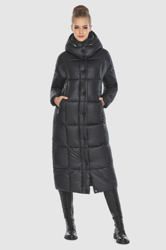 Куртка женская чёрная с квадратной стёжкой модель 60052 Kiro – Wild – Tiger фото 2