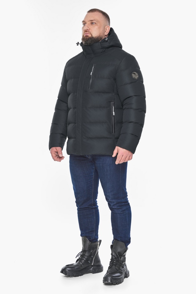 Мужская зимняя тёплая куртка в графитовом цвете модель 63619 Braggart "Aggressive" фото 3