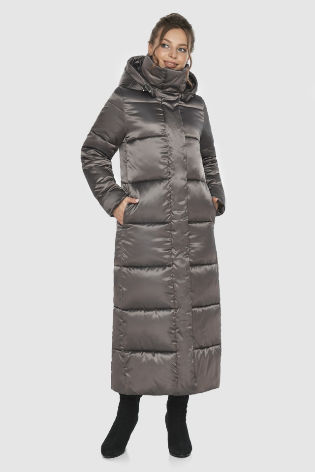 Куртка капучиновая женская с карманами на потайных молниях модель 21972 Ajento фото 2
