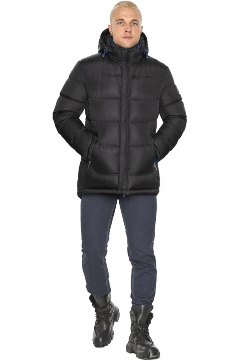 Мужская повседневная куртка на зиму цвет чёрный-электрик модель 51999 Braggart "Aggressive" фото 1