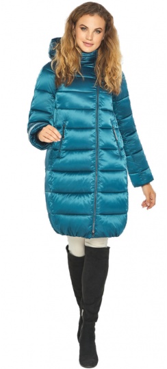 Яркая аквамариновая женская куртка на осень модель 60048  фото 1