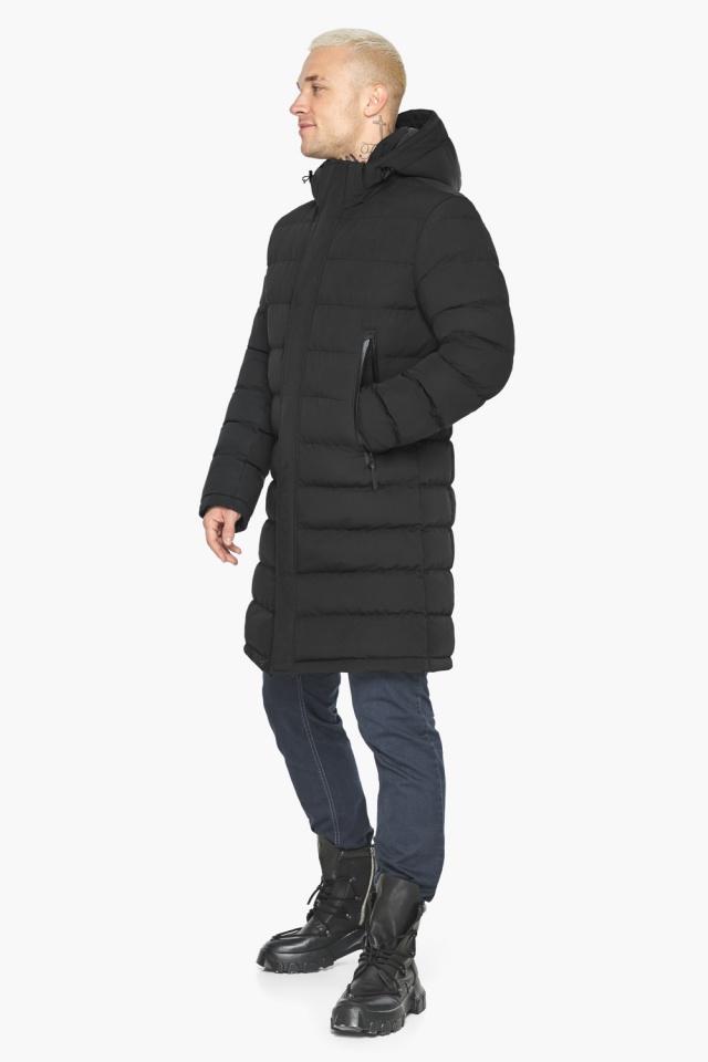 Брендовая чёрная мужская куртка на зиму модель 51801 Braggart "Dress Code" фото 2