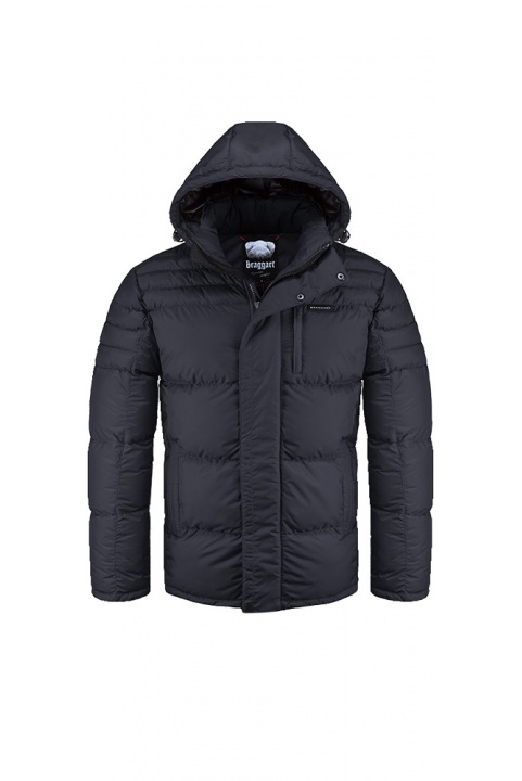 Зимова чоловіча утеплена куртка чорного кольору модель 9330 Braggart "Dress Code" фото 1