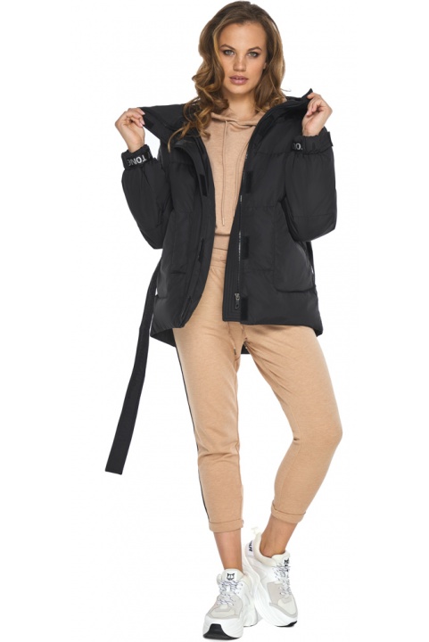 Куртка фирменная женская черного цвета модель 21045 Youth фото 1