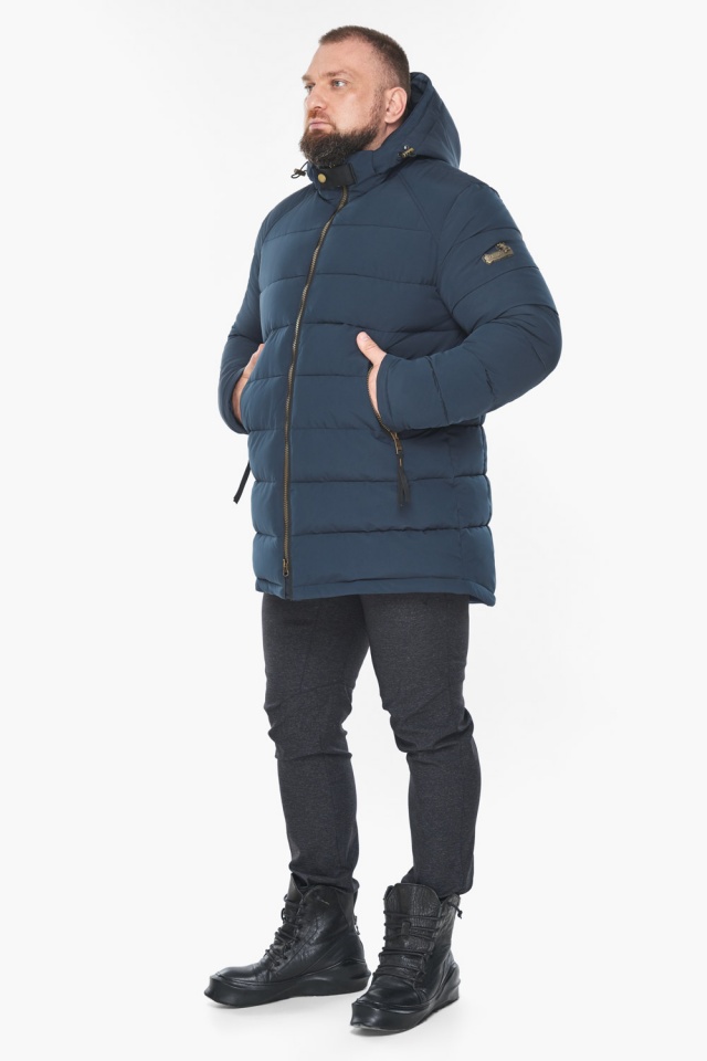 Куртка стильная мужская зимняя тёмно-синего цвета модель 53001 Braggart "Aggressive" фото 3