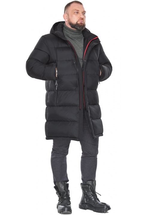Зимняя мужская утеплённая куртка чёрного цвета модель 63717  фото 1