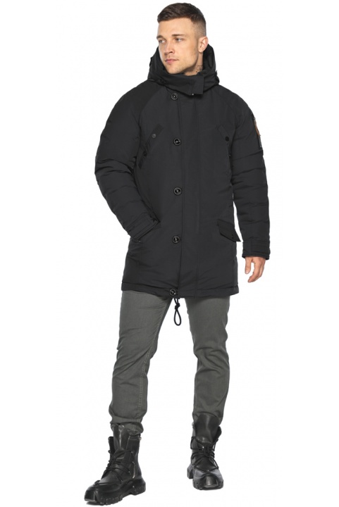 Куртка – воздуховик прямого крою чорний чоловічий на зиму модель 30707 Braggart "Angel's Fluff Man" фото 1