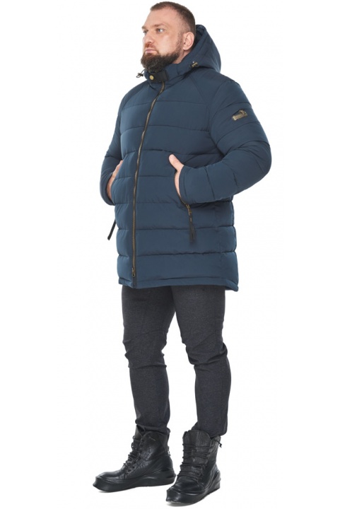 Куртка стильная мужская зимняя тёмно-синего цвета модель 53001 Braggart "Aggressive" фото 1